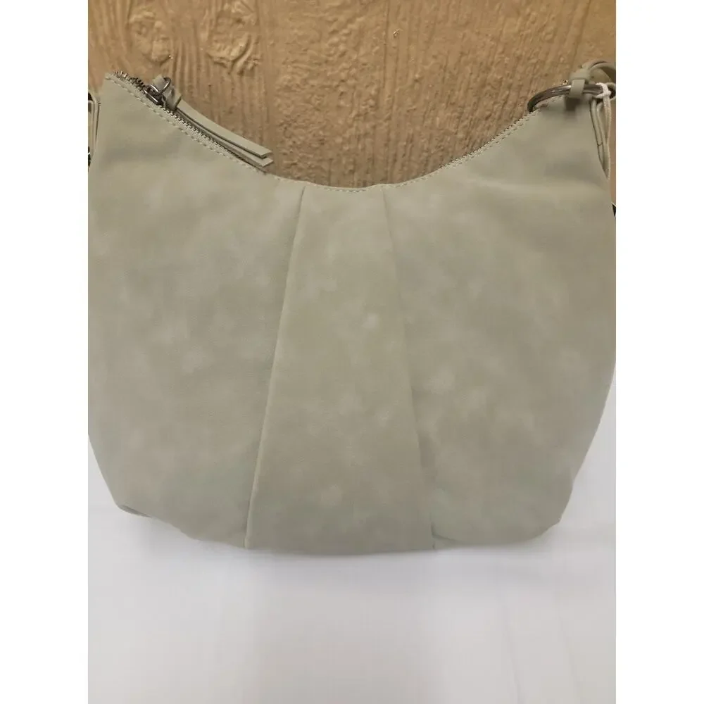 Zip Closure Pleated Hobo Handbag Universal Thread Green Shoulder Strap